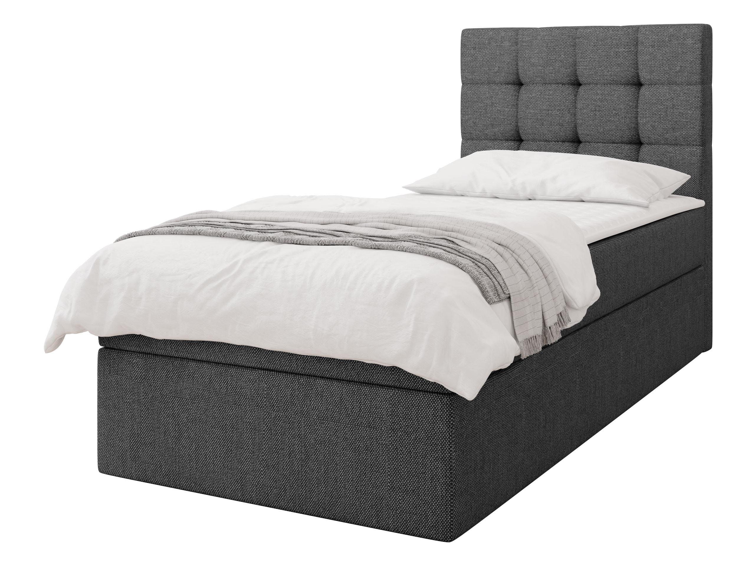 BOXBETT Luanda Single - H3 - Dunkelgrau/Schwarz, Holz/Kunststoff (90/200cm) - MIRJAN24