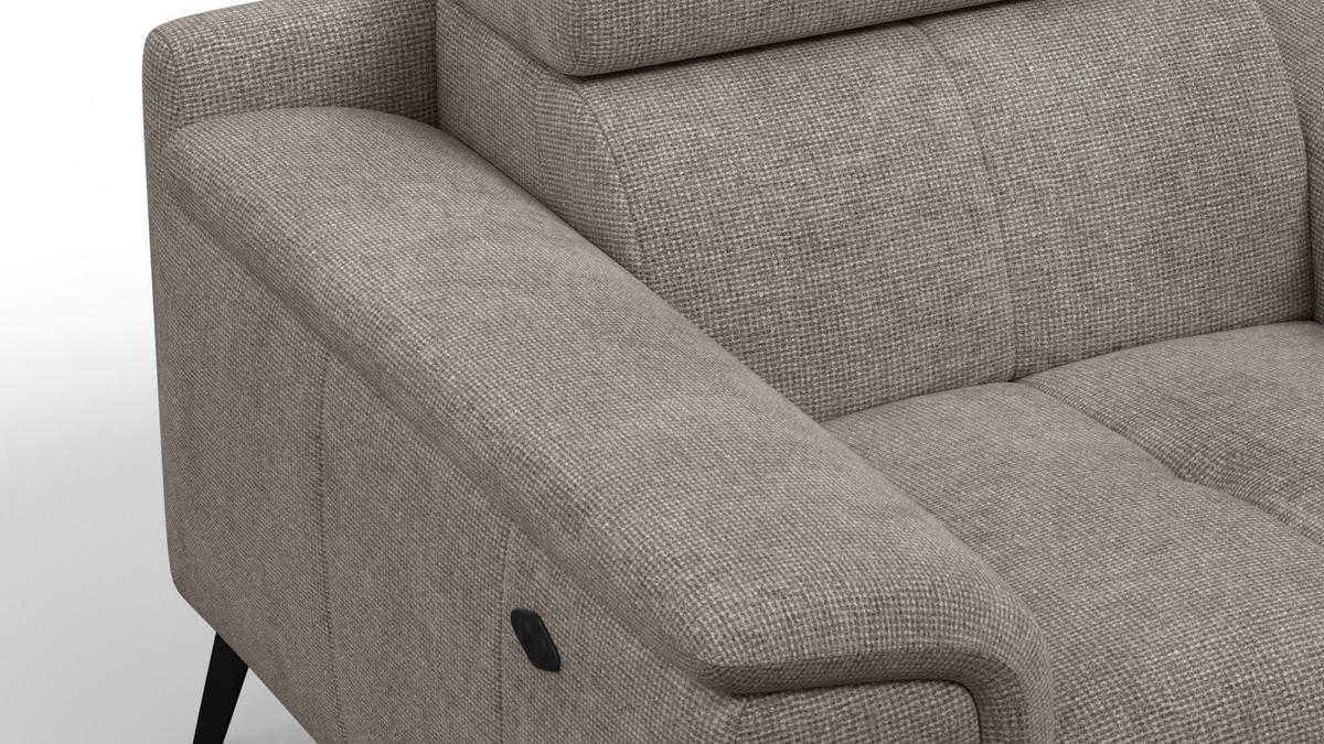 SESSEL FIERO mit Relaxfunktion, taupe - Taupe/Schwarz, Holzwerkstoff/Textil (114/82/103cm) - Wozimo
