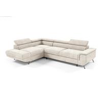 ECKSOFA Plato Mit Schlaffunktion - Creme, Holzwerkstoff/Textil (268/202cm) - Fun Möbel