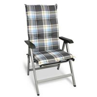 HOCHLEHNERAUFLAGE Sunny BK 120/50/6cm Blau-Kariert - Blau, Textil (50/6/120cm) - Beautissu 