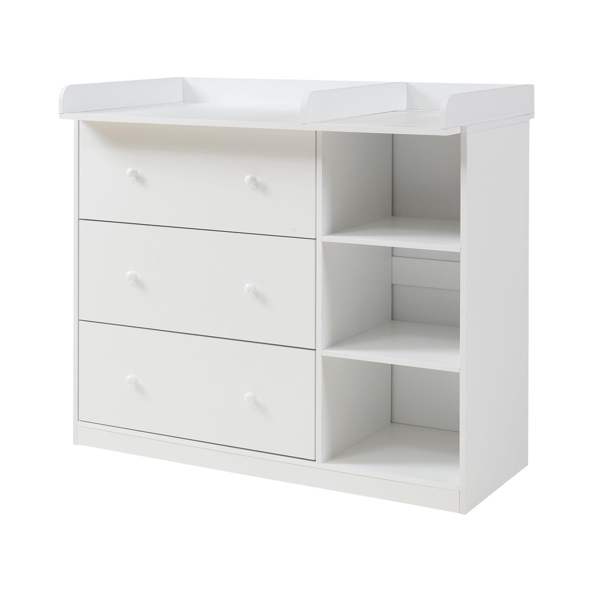 WICKELKOMMODE Beldinupp - Weiß, Holzwerkstoff (55/93/110cm) - [en.casa]