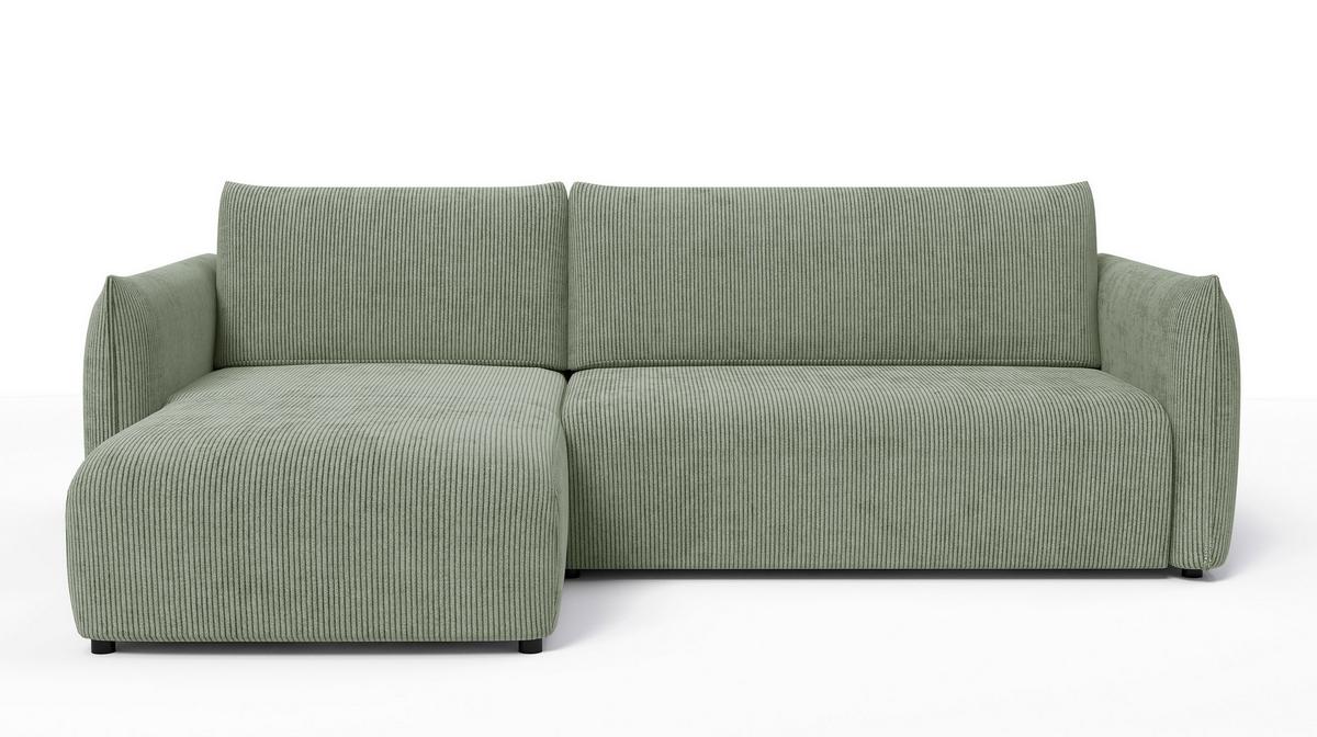 ECKSOFA TAUER 3-Sitzer rechts, mint - Schwarz/Grün, Holz/Textil (248/173cm) - Wozimo