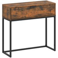 KONSOLENTISCH Spanplatte Stahl Rustikal-Braun - Schwarz/Braun, Holzwerkstoff/Metall (80/30/76cm) - HOMCOM