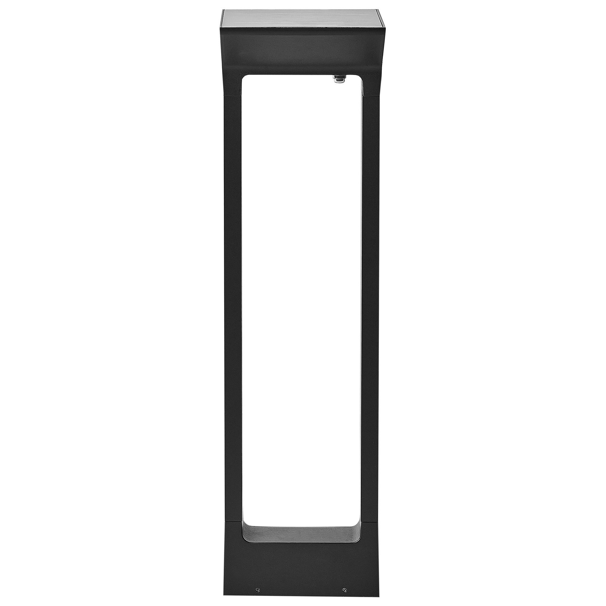 SOLAR-LED-POLLERLEUCHTE Schwarz Malden - Schwarz, Metall (17/17/60cm) - Beliani