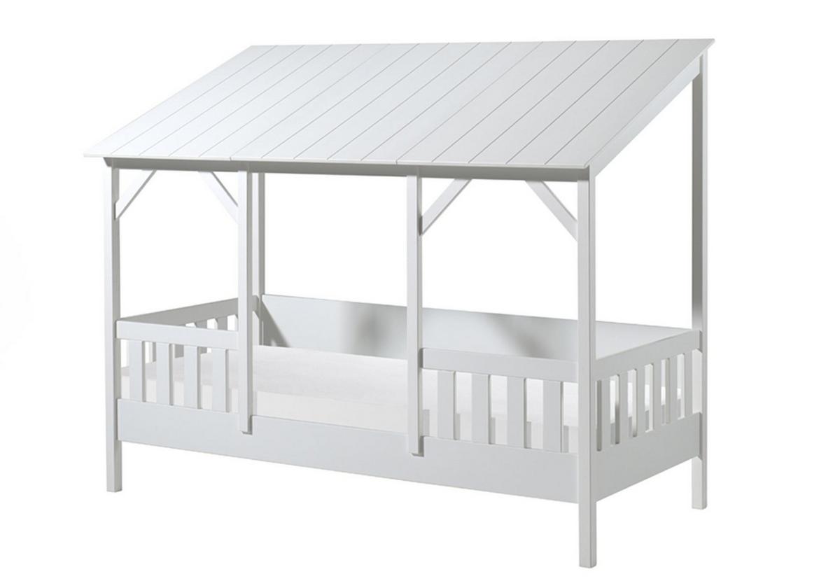 HAUSBETT Kat 214x174x105 aus MDF+Massivholz in Weiß - Weiß, Holzwerkstoff (90/200cm) - 58aufmkessel