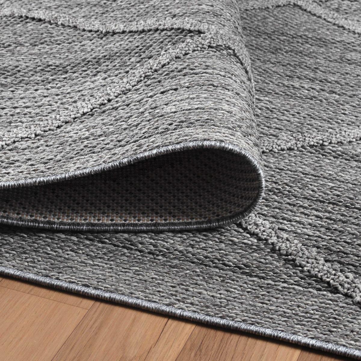 TEPPICH Outdoor IMST in Grau, im Boho-Stil, 120 x 170 cm - Grau, Textil (120/170cm) - KADIMA DESIGN