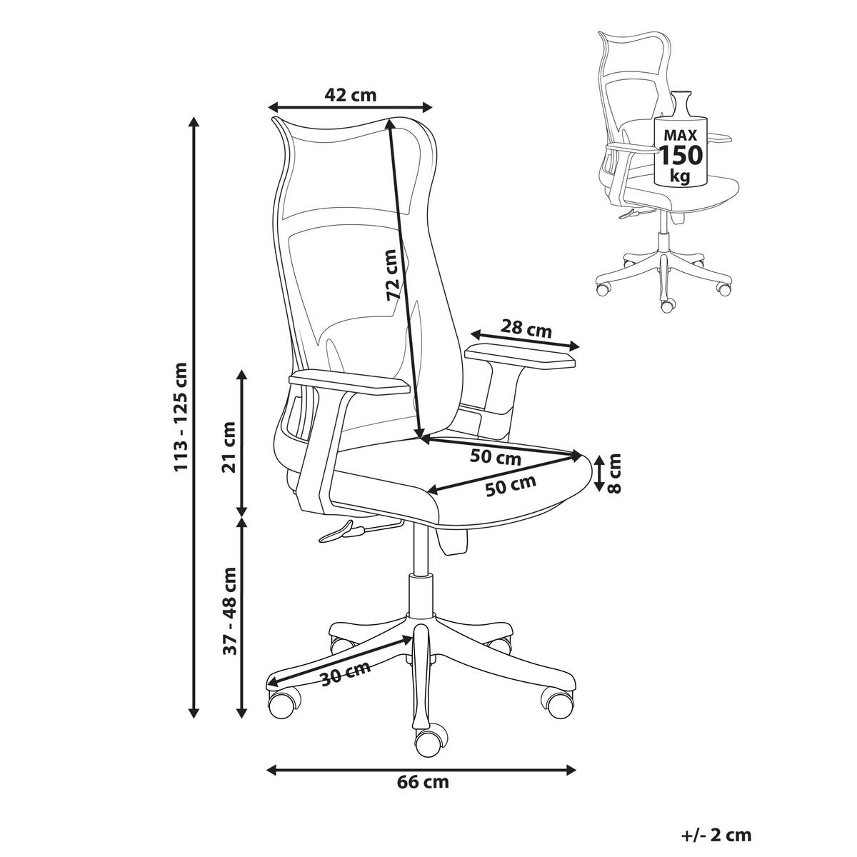 BÜROSTUHL Grün Bard - Hellgrau/Grün, Textil (50/113/66cm) - Beliani