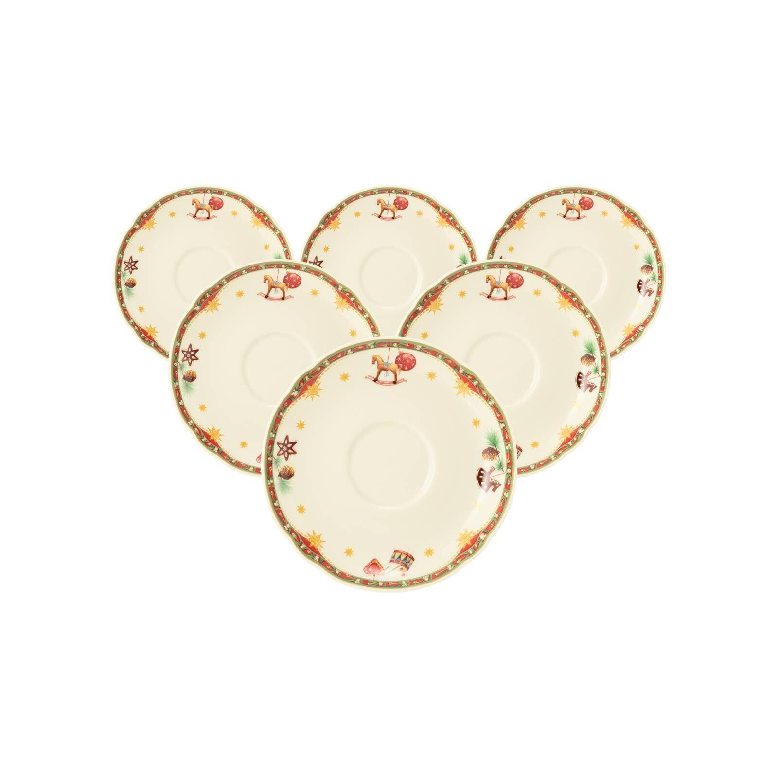 KOMBI-UNTERTASSEN Marieluise Weihnachtsnostalgie creme ø 15 cm 6er Set - Creme, Keramik (14.8cm) - Seltmann Weiden