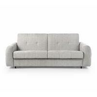 SCHLAFSOFA Pireus mit italienischem Gestell, 180x200, Graubeige - Beige/Schwarz, Textil (250/90/100cm) - Beautysofa