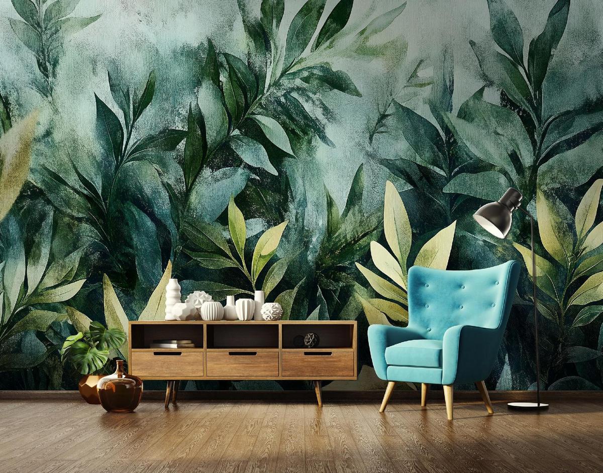 FOTOTAPETE Blätter Nature Wohnzimmer Vliestapete 250x175 - Grün, Papier (250/175cm) - Wallarena