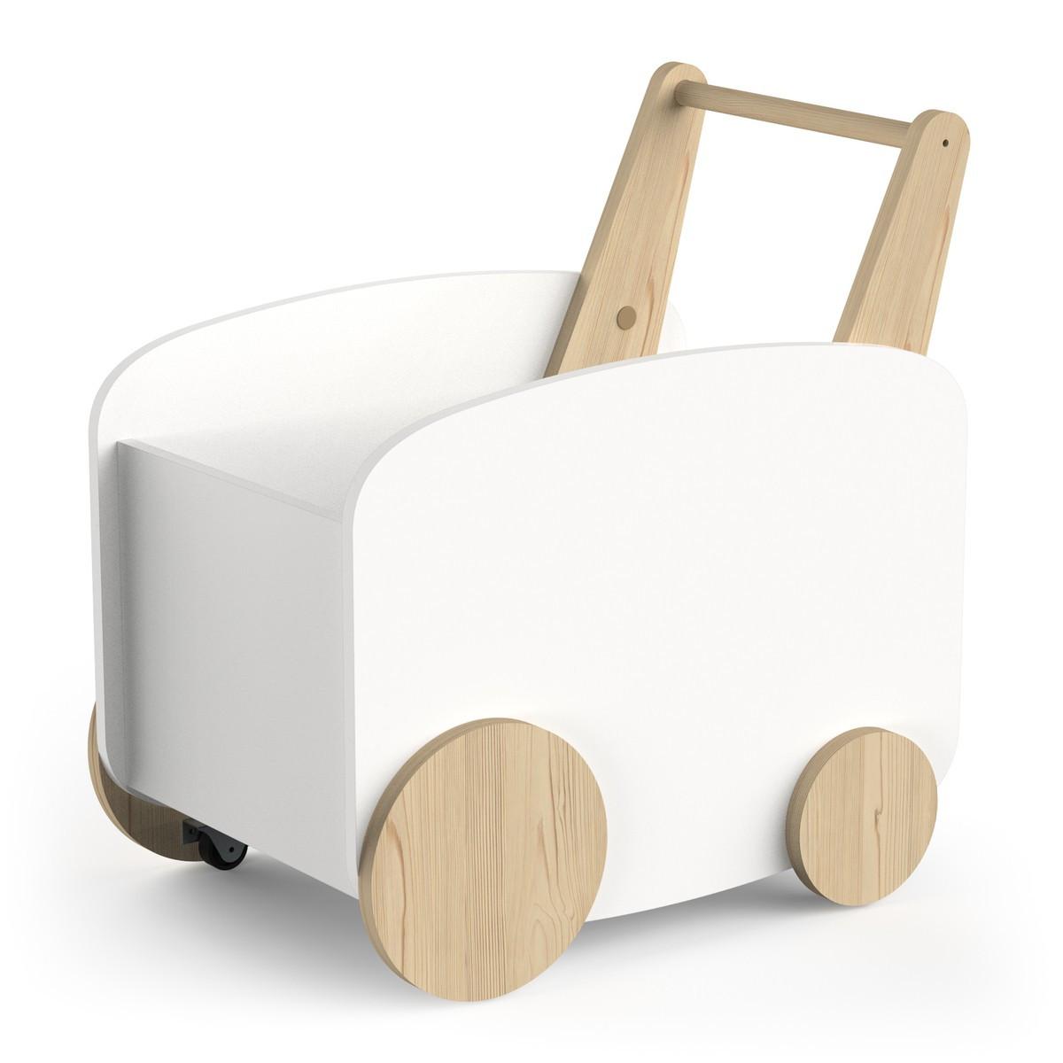 AUFBEWAHRUNGSWAGEN auf Rollen B49,8 cm - FIRMIANA - Eichefarben/Weiß, Holzwerkstoff (49.8/435cm) - Calicosy