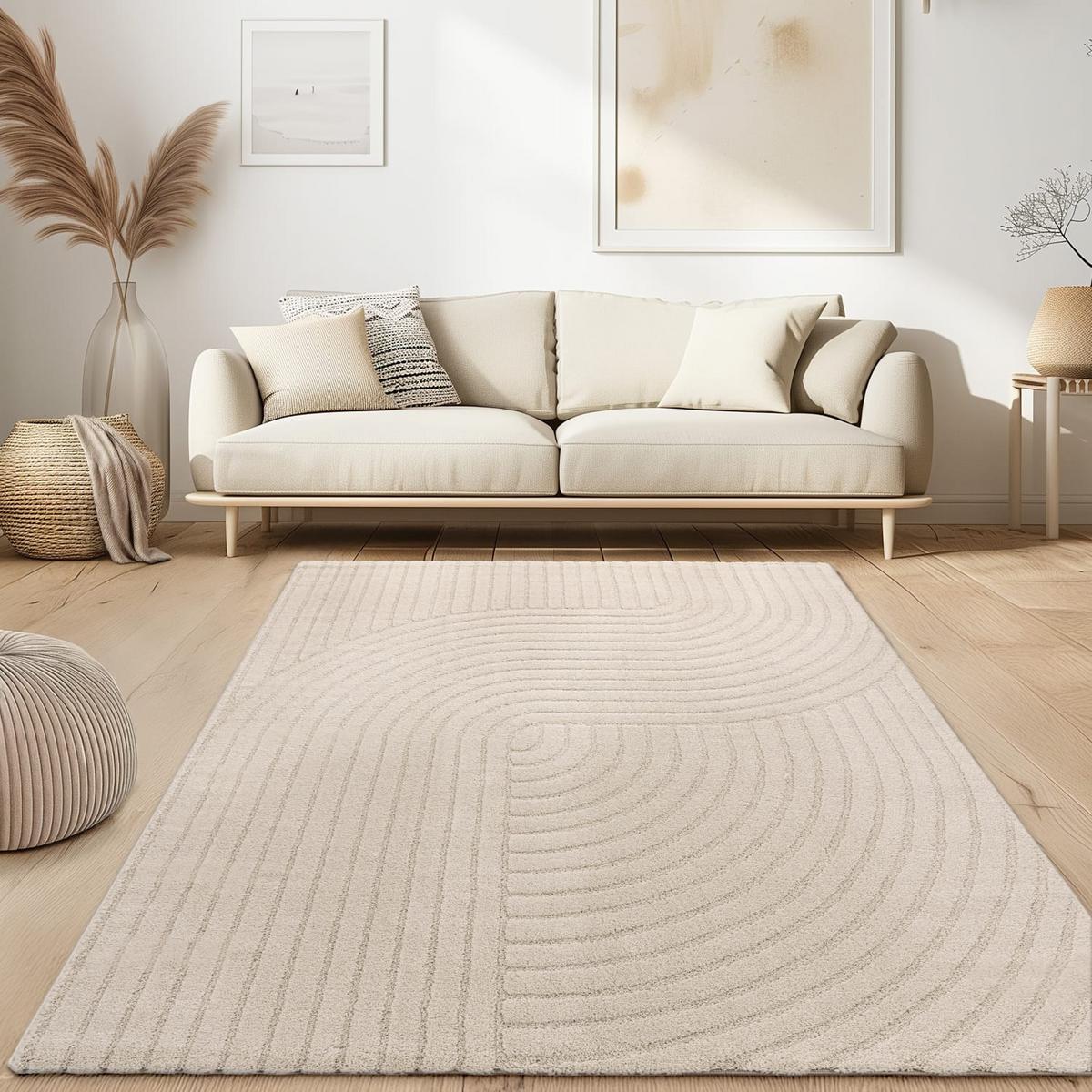 KURZFLORTEPPICH, einfarbig, Florhöhe 14 mm, Creme, 200 x 280 cm - Beige, Textil (280/200cm) - KADIMA DESIGN