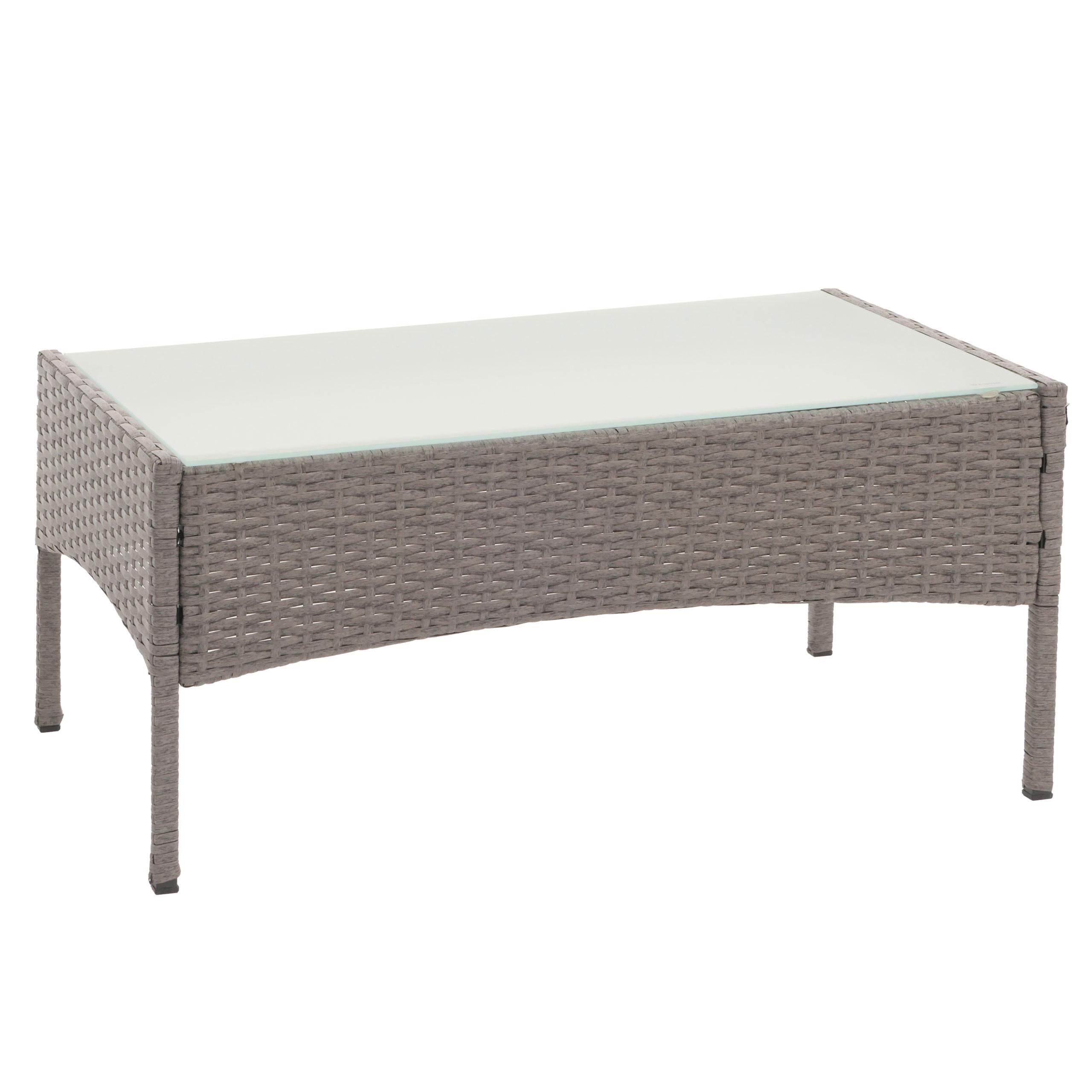 POLY-RATTAN GARTENTISCH rechteck Grau - Grau, Kunststoff (48/79/38cm) - MCW