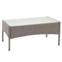 POLY-RATTAN GARTENTISCH rechteck Grau - Grau, Kunststoff (48/79/38cm) - MCW
