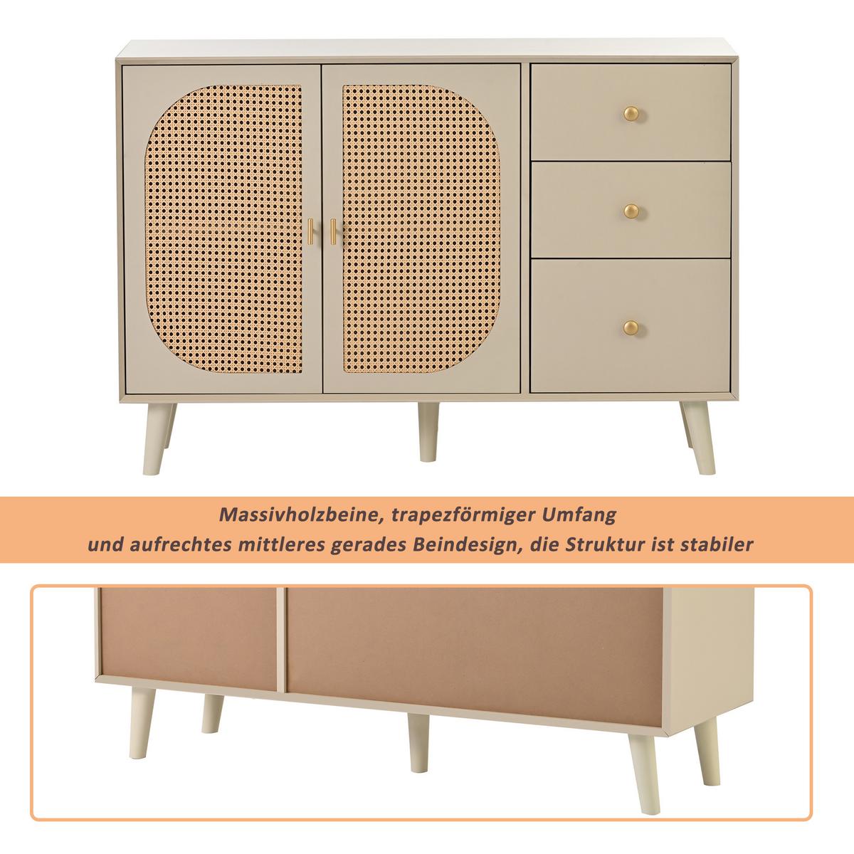 SIDEBOARD Cremeweiß 120/40/82,5 cm - Creme, Holzwerkstoff (40/83/120cm) - Urban Meuble