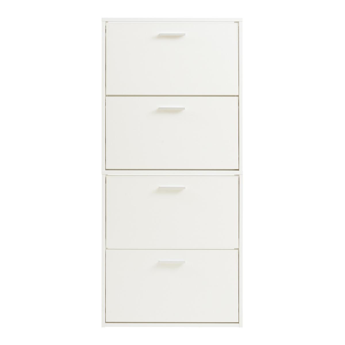 SCHUHSCHRANK Sykkylven - Weiß, Holzwerkstoff (60/134/24cm) - [en.casa]