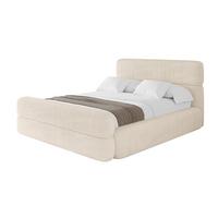 POLSTERBETT mit Bettkasten, Fußteil und Lattenrost, Boxbett ohne Matratze - ENORA-Z 180x200 Beige - Creme, Holzwerkstoff/Textil (180/200cm) - ALTDECOR