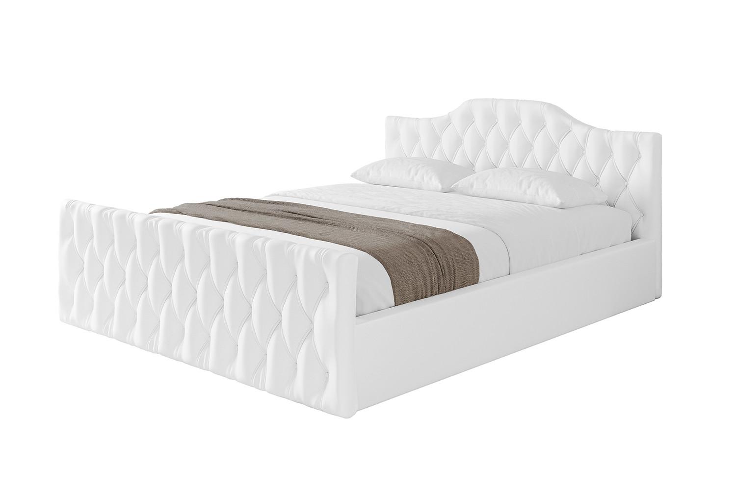 POLSTERBETT mit Bettkasten, Fußteil und Lattenrost, Boxbett mit Matratze H3/H4 - FALIO-Z-V1 120x200 Weiß Kunstleder - Weiß Hochglanz, Holzwerkstoff/Textil (120/200cm) - ALTDECOR