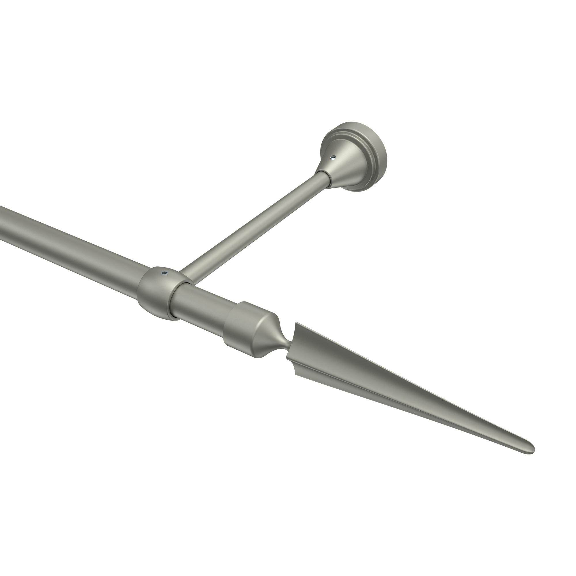GARDINENSTANGE Primus Lorenzo 400 cm (geteilt in 2 x 200 cm), 1-läufig (ohne Ringe), 16 mm Ø Chrom matt - Chromfarben/Nickelfarben, Metall (400cm) - INTERDECO
