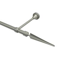GARDINENSTANGE Primus Lorenzo 180 cm, 1-läufig (ohne Ringe), 16 mm Ø Chrom matt - Chromfarben/Nickelfarben, Metall (180cm) - INTERDECO