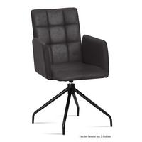 ARMLEHNSTUHL drehbar (2er-Set) Dollie 52x91x60 Schwarz/Anthrazit - Anthrazit/Schwarz, Kunststoff (60/91/52cm) - 58aufmkessel