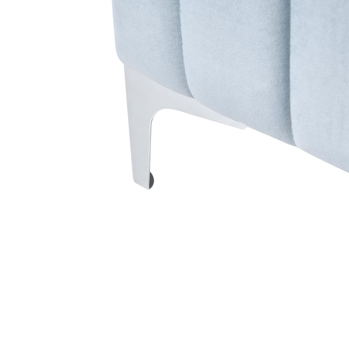 BETT mit Lattenrost 120/200 cm Hellblau Lunan - Blau/Silberfarben, Textil (120/200cm) - Beliani