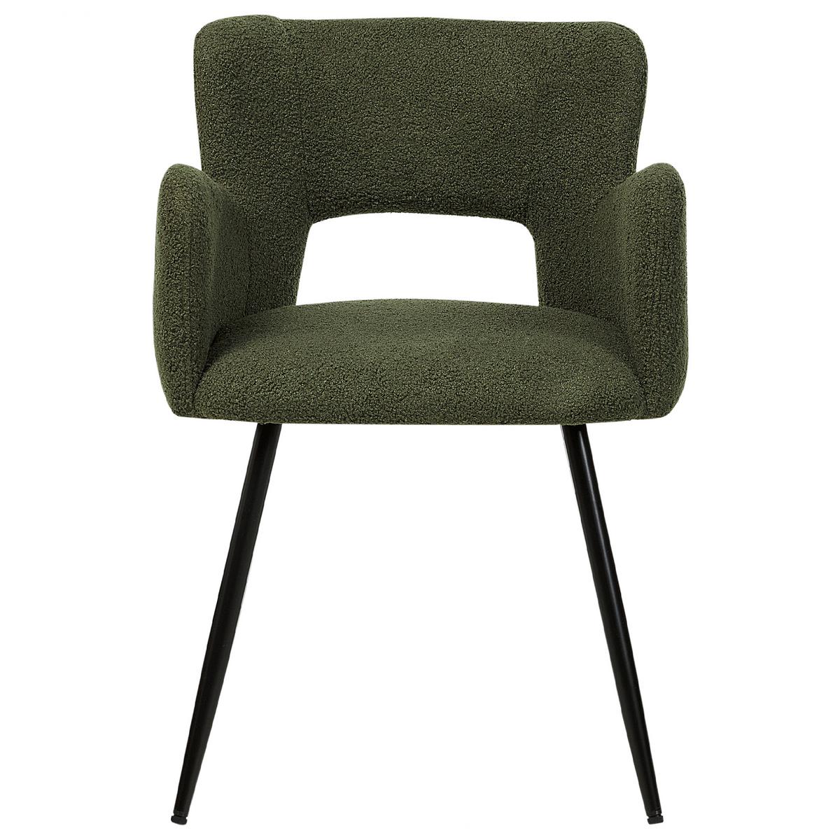 ESSZIMMERSTUHL 2er-Set Samtstoff Dunkelgrün Sanilac - Grün, Textil/Metall (52/75/44cm) - Beliani