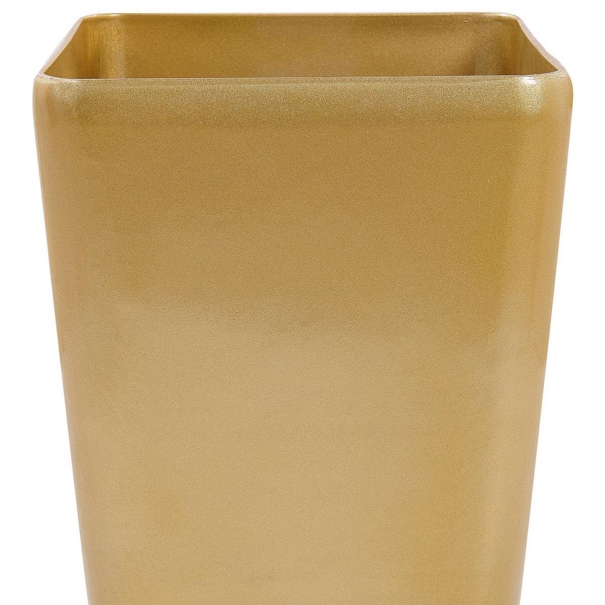 BLUMENTOPF gold rechteckig 30/30/57 cm Modi - Goldfarben, Stein (57cm) - Beliani
