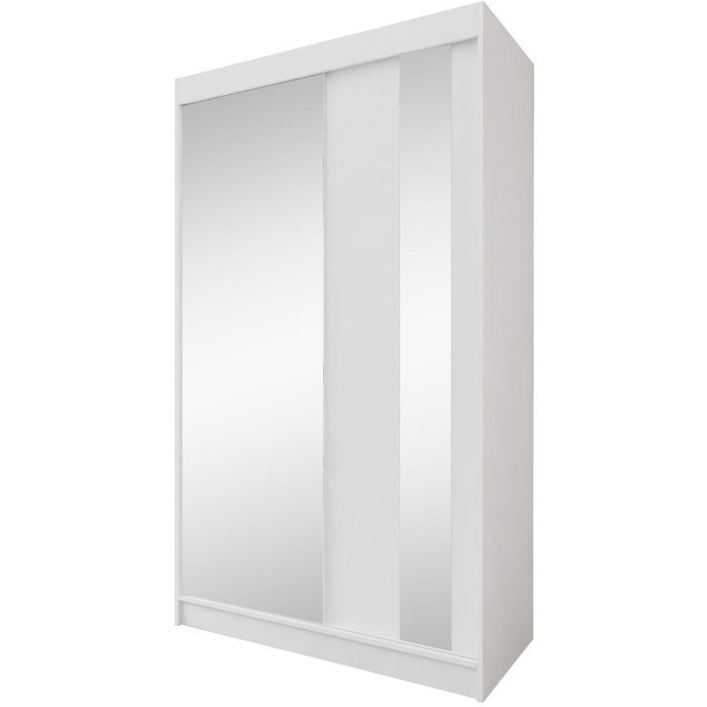 SCHWEBETÜRENSCHRANK Gaja II 120/216/61 weiß mit Spiegel und Schubladen - Weiß, Holzwerkstoff (120/216/61cm) - Beautysofa