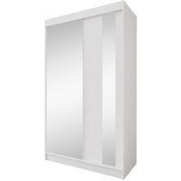 SCHWEBETÜRENSCHRANK Gaja II 120/216/61 weiß mit Spiegel und Schubladen - Weiß, Holzwerkstoff (120/216/61cm) - Beautysofa
