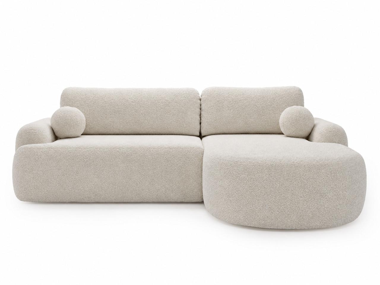 ECKSOFA Aurio weiß Rechts - Weiß, Holz/Textil (261/177cm) - Graingold