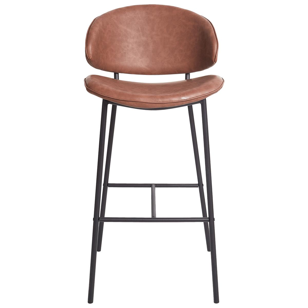 BARSTUHL 2er-Set Kunstleder Braun Kiana - Braun, Kunststoff (49/104/59cm) - Beliani
