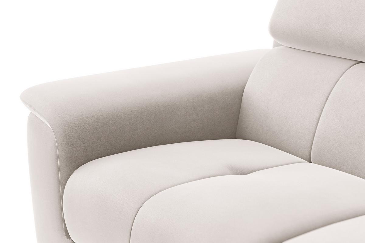SOFA FIERO 2-Sitzer, Beiger Veloursstoff - Beige/Schwarz, Holz/Textil (170/82/103cm) - Courtois Laville