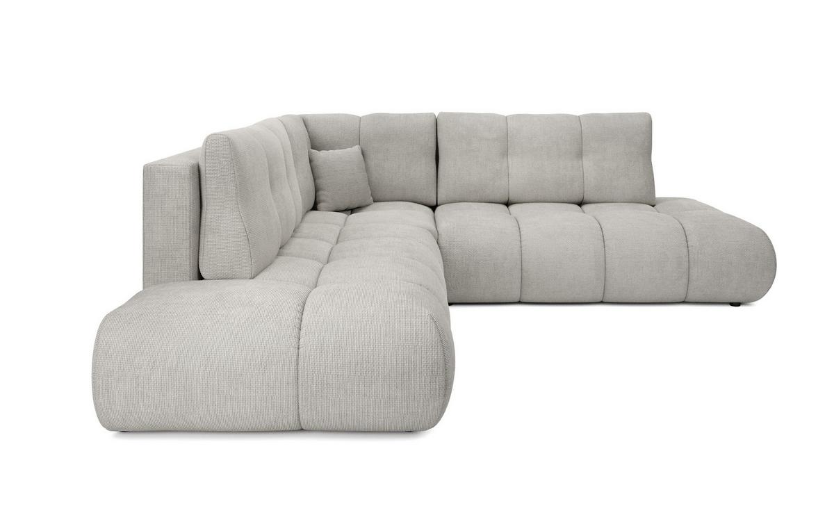 ECKSOFA DUCA II R-S Hellgrau Chenille mit Schlaffunktion - Hellgrau, Holz (266.5/266.5cm) - MASSENO