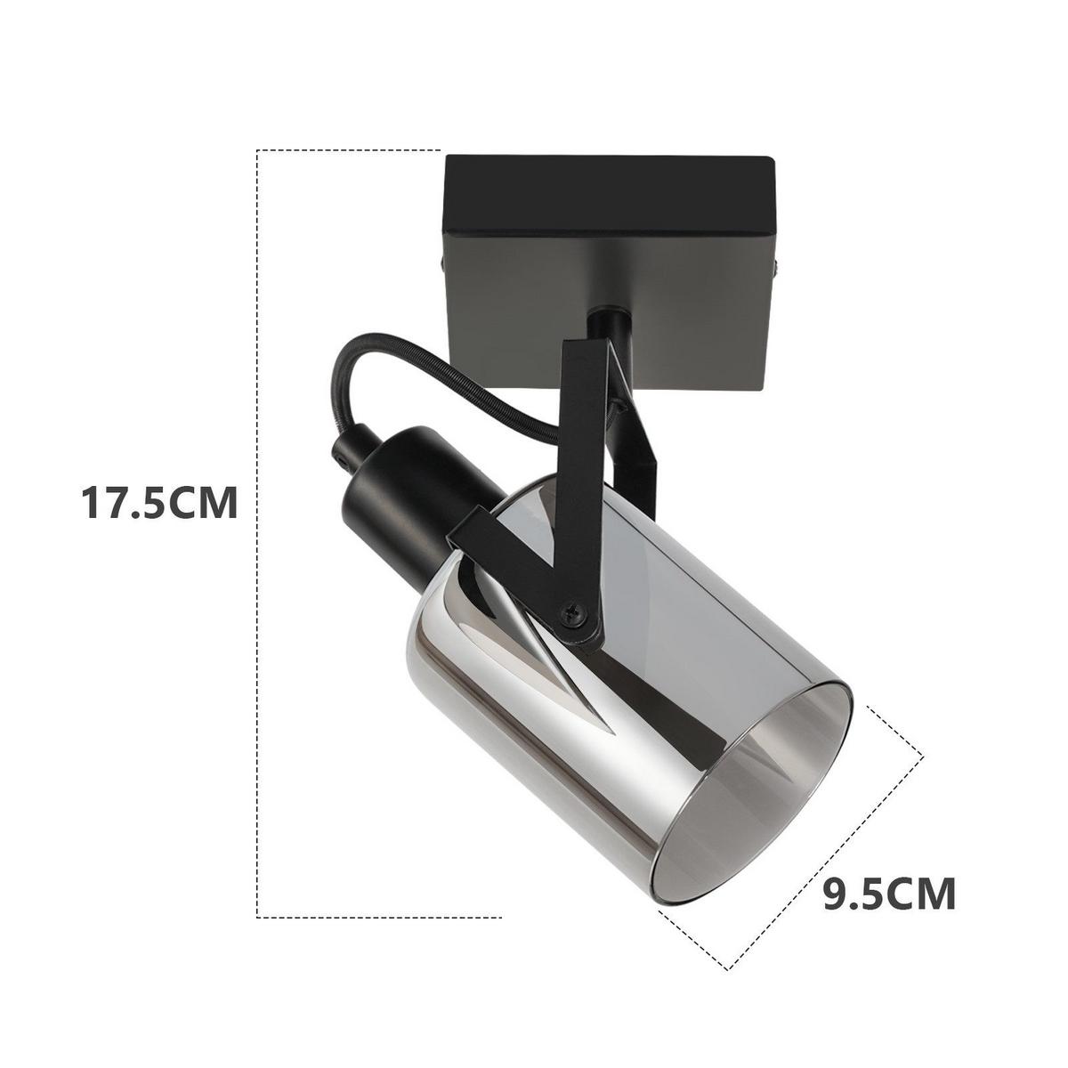 DECKENSTRAHLER Minden 1-flammig 9.5/9.5/18 cm - Schwarz, Metall (9.5/9.5/18cm) - Nettlife