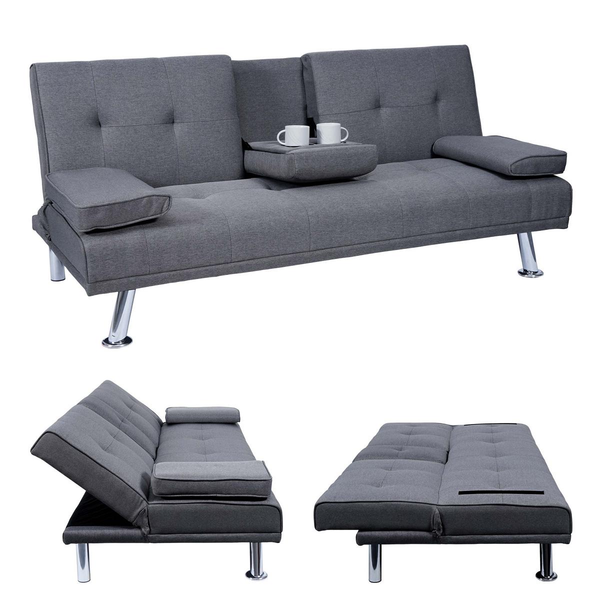 3-SITZER-SOFA Anthrazit - Dunkelgrau/Anthrazit, Textil (166/77/81cm) - MCW