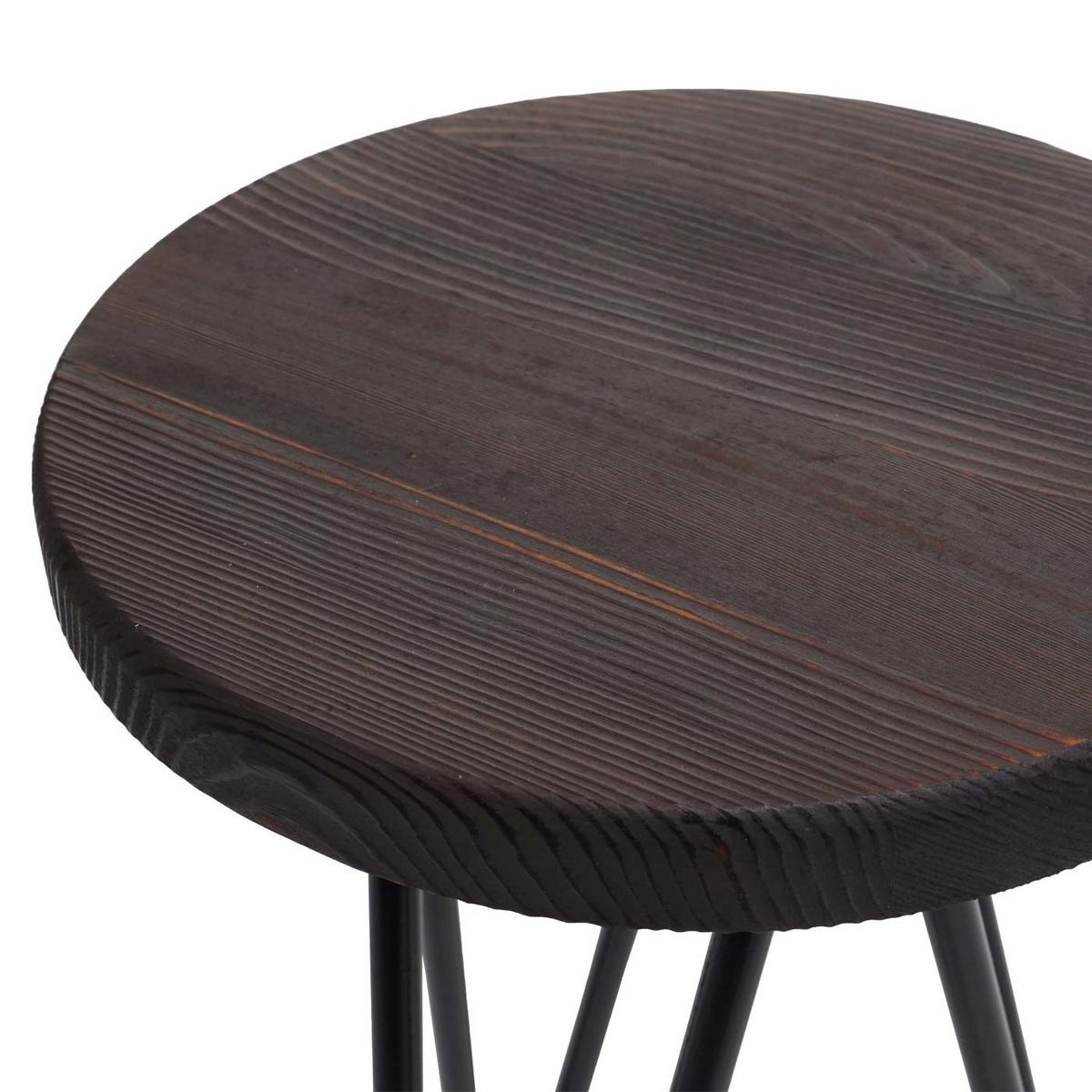 BEISTELLTISCH rund Dunkelbraun, Schwarz 2er-Set - Dunkelbraun/Schwarz, Holz (25/25/40cm) - MCW
