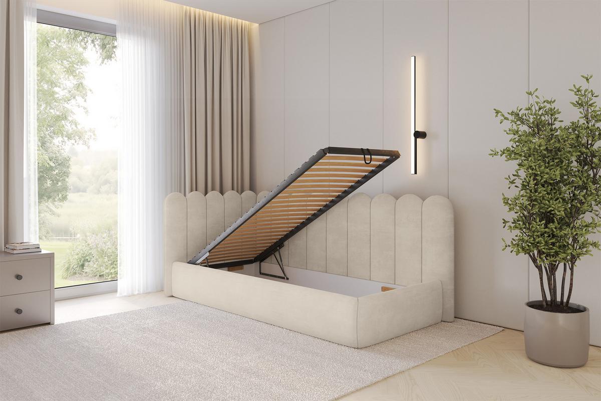 EINZELLBETT Jugendbett mit Bettkasten, Rechts - ARTY 80x200 Beige - Naturfarben, Holzwerkstoff/Textil (80/200cm) - ALTDECOR