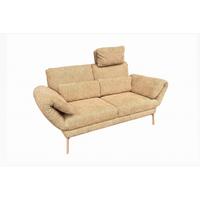 SOFA HOLLY Gelb Flachgewebe - Gelb/Braun, Textil/Metall (176/90/92cm) - KAWOLA