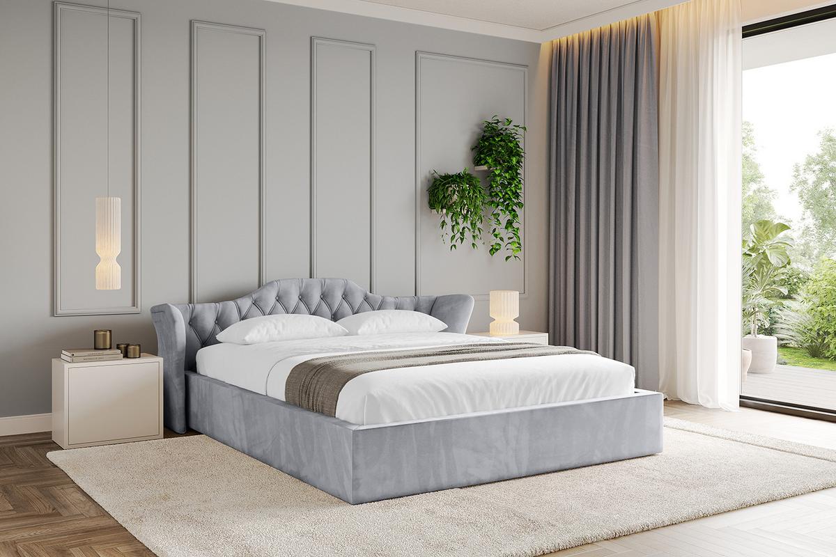 POLSTERBETT mit Bettkasten und Lattenrost, Boxbett ohne Matratze - ZORAN-V1 120x200 Hellgrau - Hellgrau, Holzwerkstoff/Textil (120/200cm) - ALTDECOR