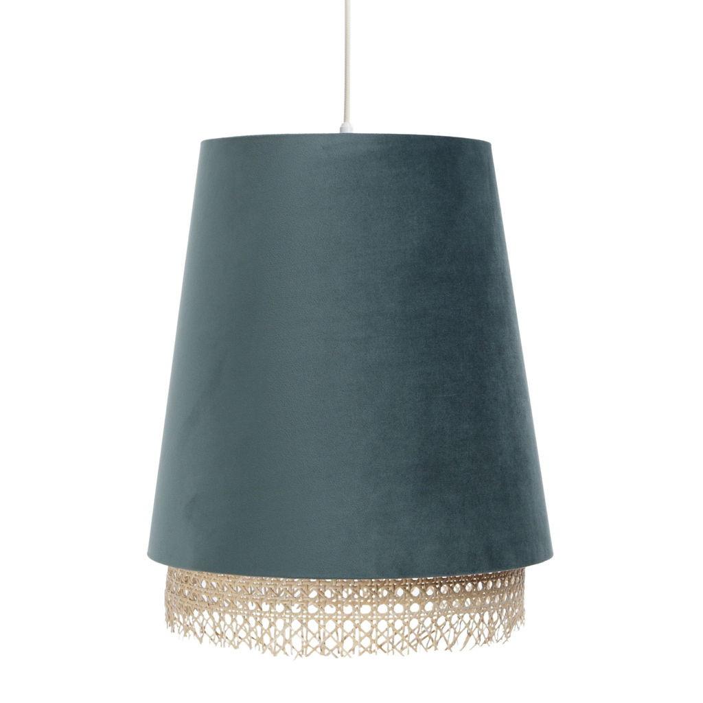 HÄNGELEUCHTE Türkis 35/44 cm - Türkis, Naturmaterialien (35/1.3/44cm) - ONZENO