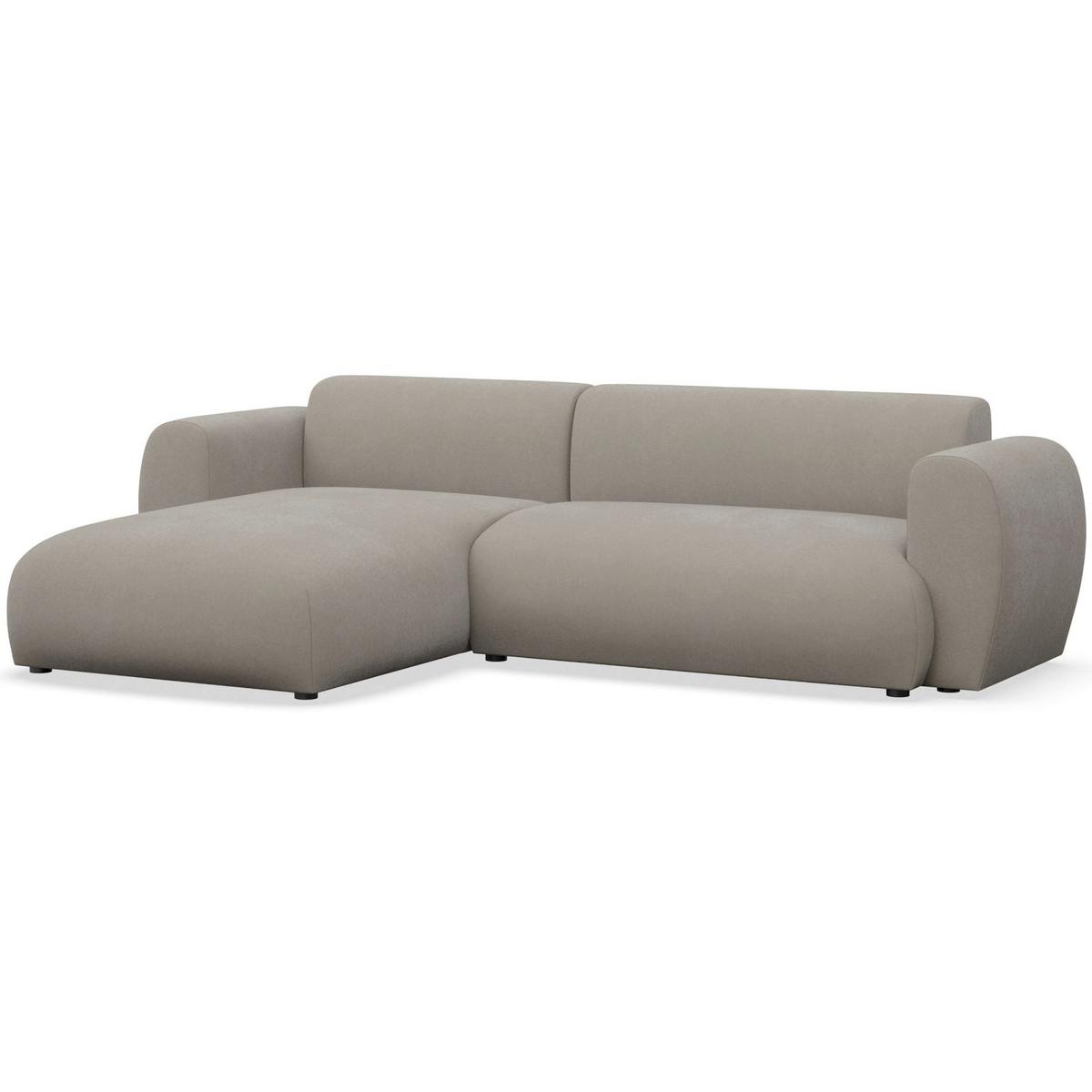 ECKSOFA Emia Greige links - Taupe/Schwarz, Kunststoff/Textil (262/156cm) - Selsey
