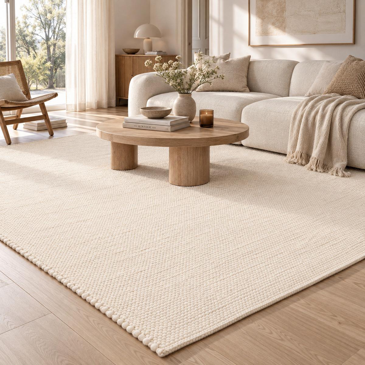 NATUR TEPPICH WOLLE ALASKA MELIERT - Ecru, Textil (120/180cm) - Pergamon