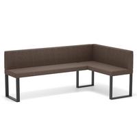 ECKBANK rechts SANA U Webstoff glatt, 168/168 cm Braun - Braun, Textil/Metall (128/168cm) - Idohome