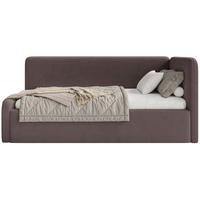 JUGENDBETT Fanko Samt Braun 90x200 cm - Schwarz/Braun, Kunststoff/Textil (90/200cm) - Selsey