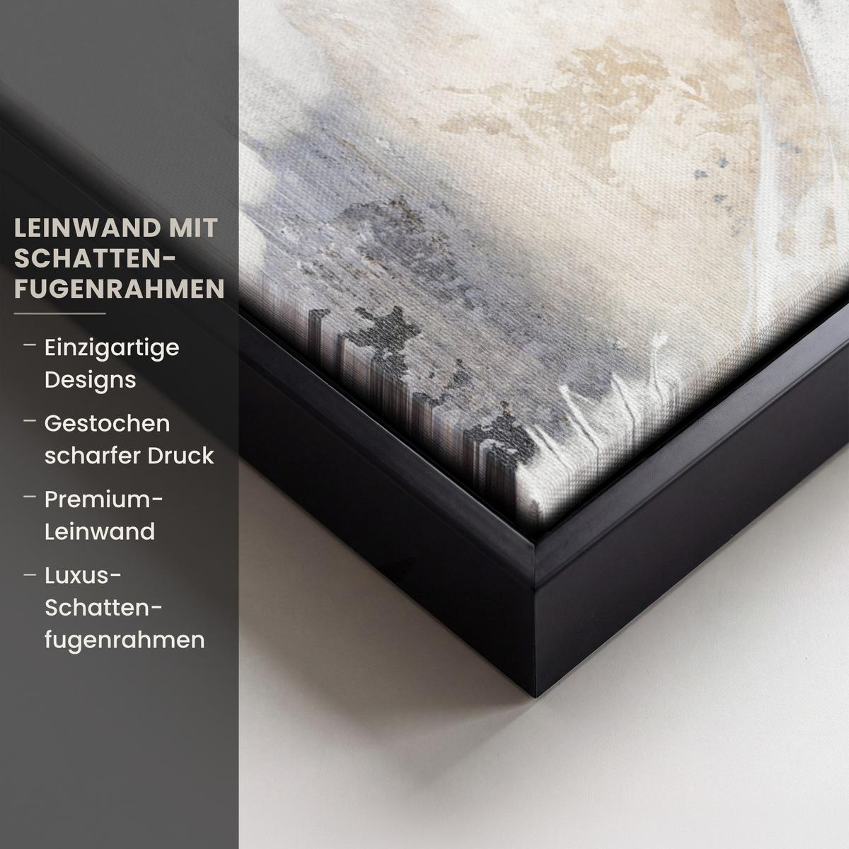 LEINWAND Bilder mit Rahmen - Luxus - Abstrakt - Gold - Weiß - 30x20 - Goldfarben, Textil (30/20cm) - MuchoWow