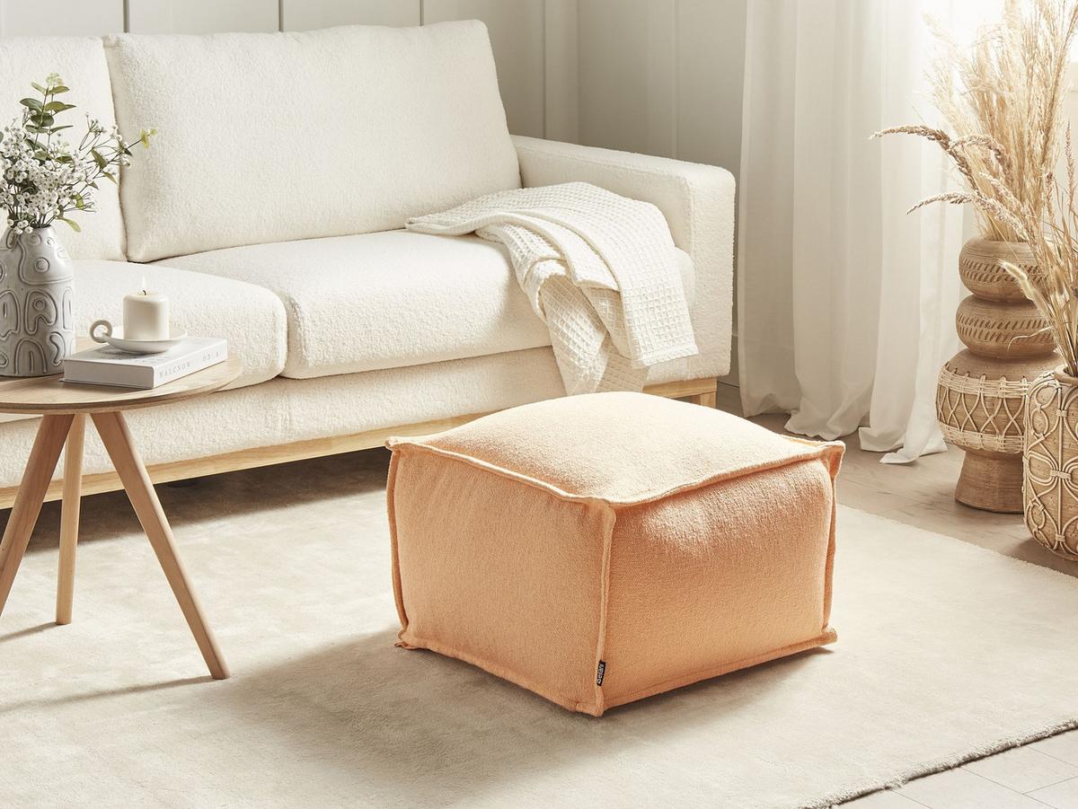 POUF Baumwolle Orange Sherali - Orange, Holz (50/30/50cm) - Beliani