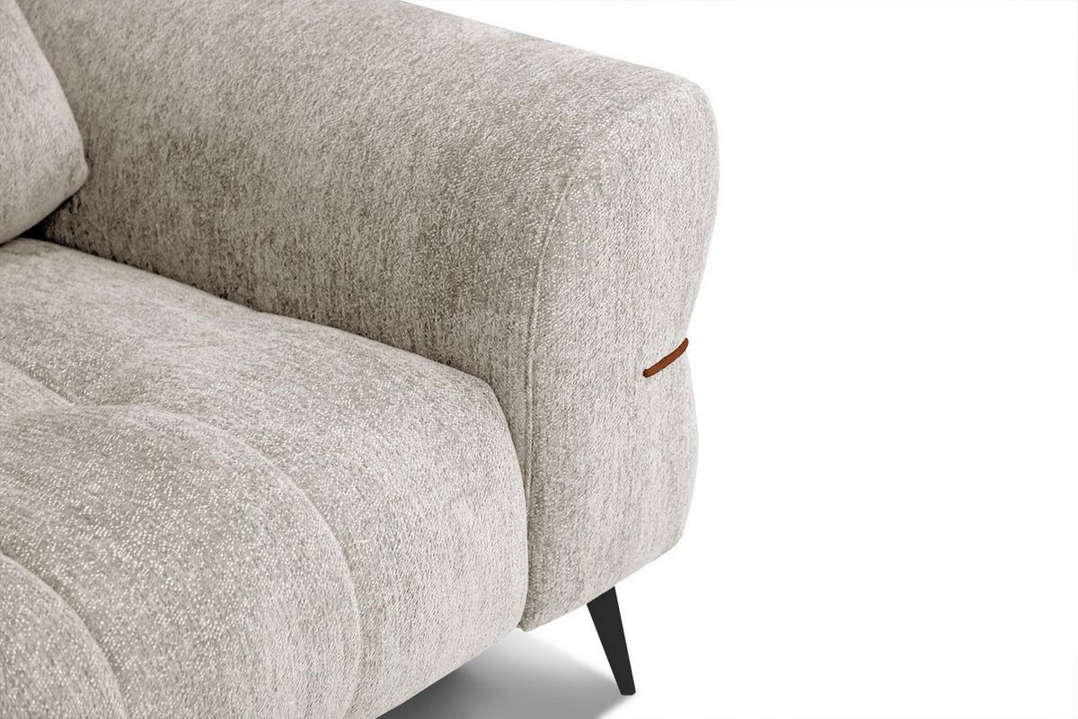 SOFA SALVINI 2,5-Sitzer, ecru - Ecru/Schwarz, Holzwerkstoff/Textil (176/88/99cm) - Wozimo