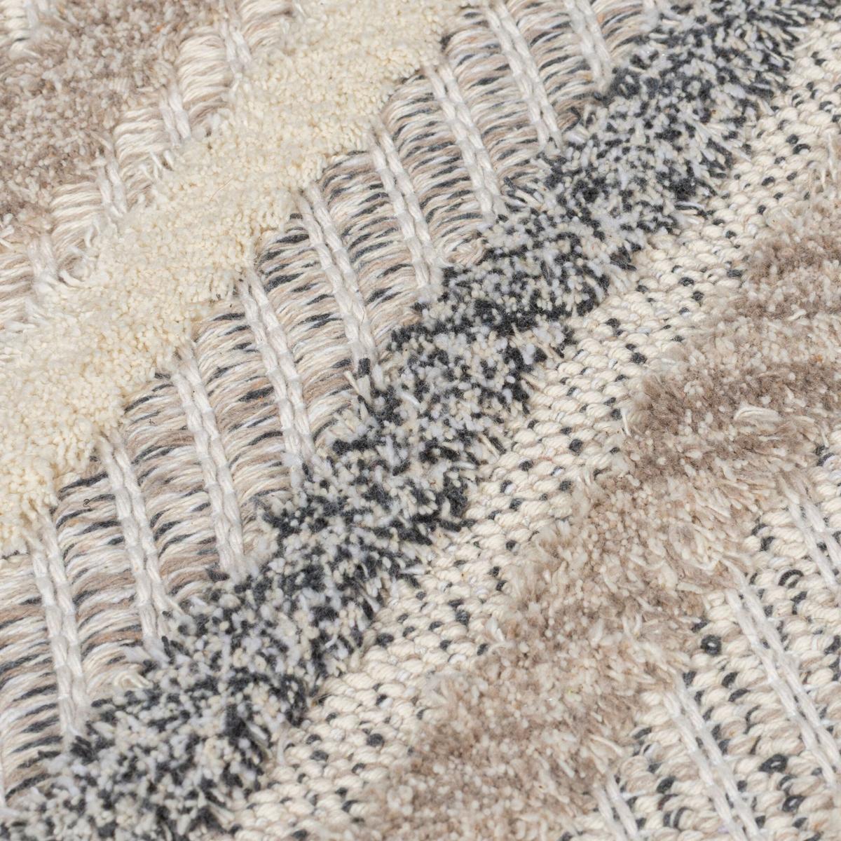 TEPPICH Waschbar RIDGE, geometrisch, Grau-Beige, 78 x 150 cm - Beige, Textil (150/78cm) - KADIMA DESIGN