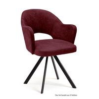 ARMLEHNSTUHL drehbar (8er-Set) Devon 59x87x61 Schwarz/Marsala - Brombeere/Schwarz, Kunststoff (61/87/59cm) - 58aufmkessel